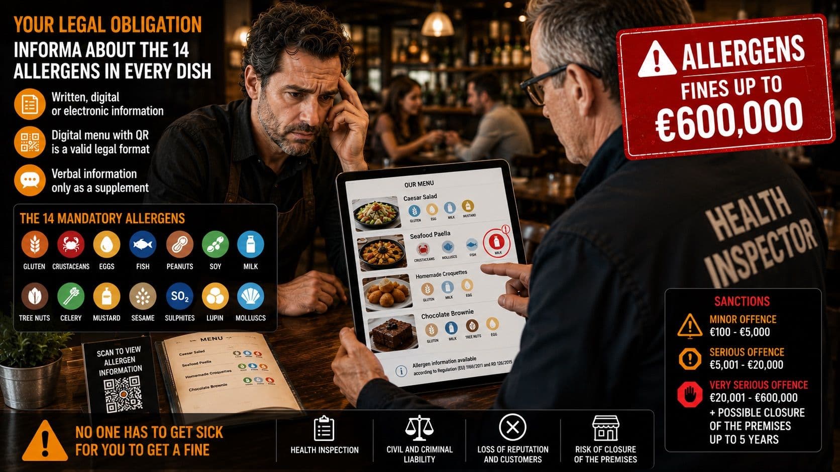 Allergen Declaration on Restaurant Menus: The Mistake That Could Cost You a €600,000 Fine