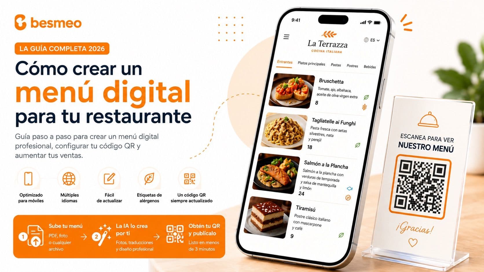 Cómo crear una carta digital para tu restaurante (Guía 2026)