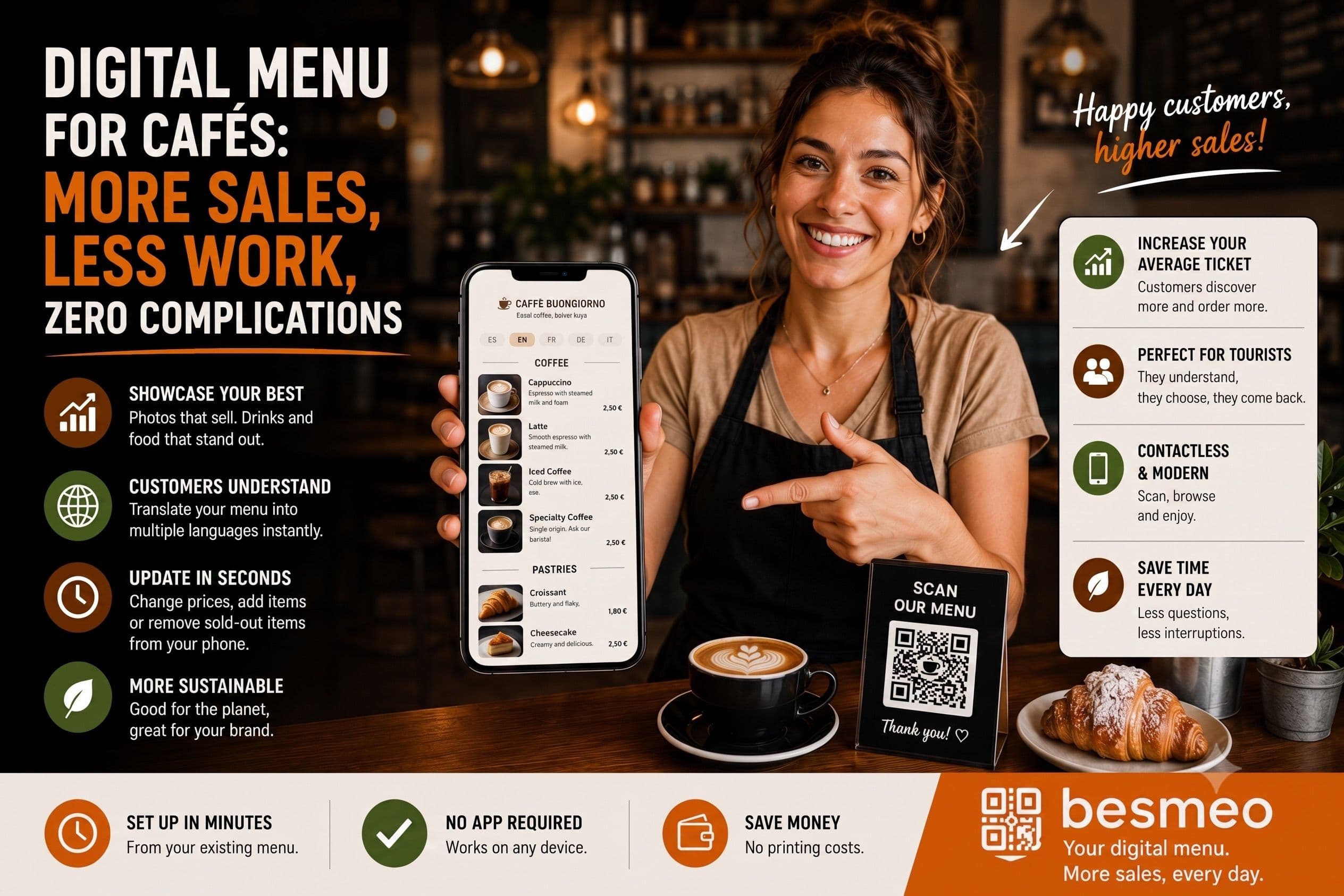 Digital Menu for Cafes: How to Create Your Coffee Shop Menu and Sell More Effortlessly