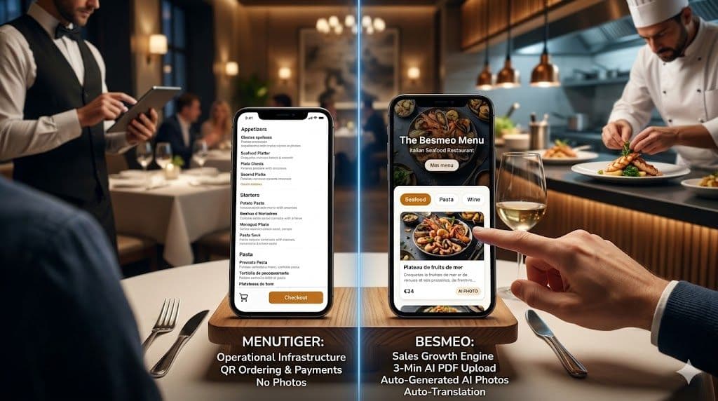 Besmeo vs MenuTiger: Comparativa real para restaurantes (2026)
